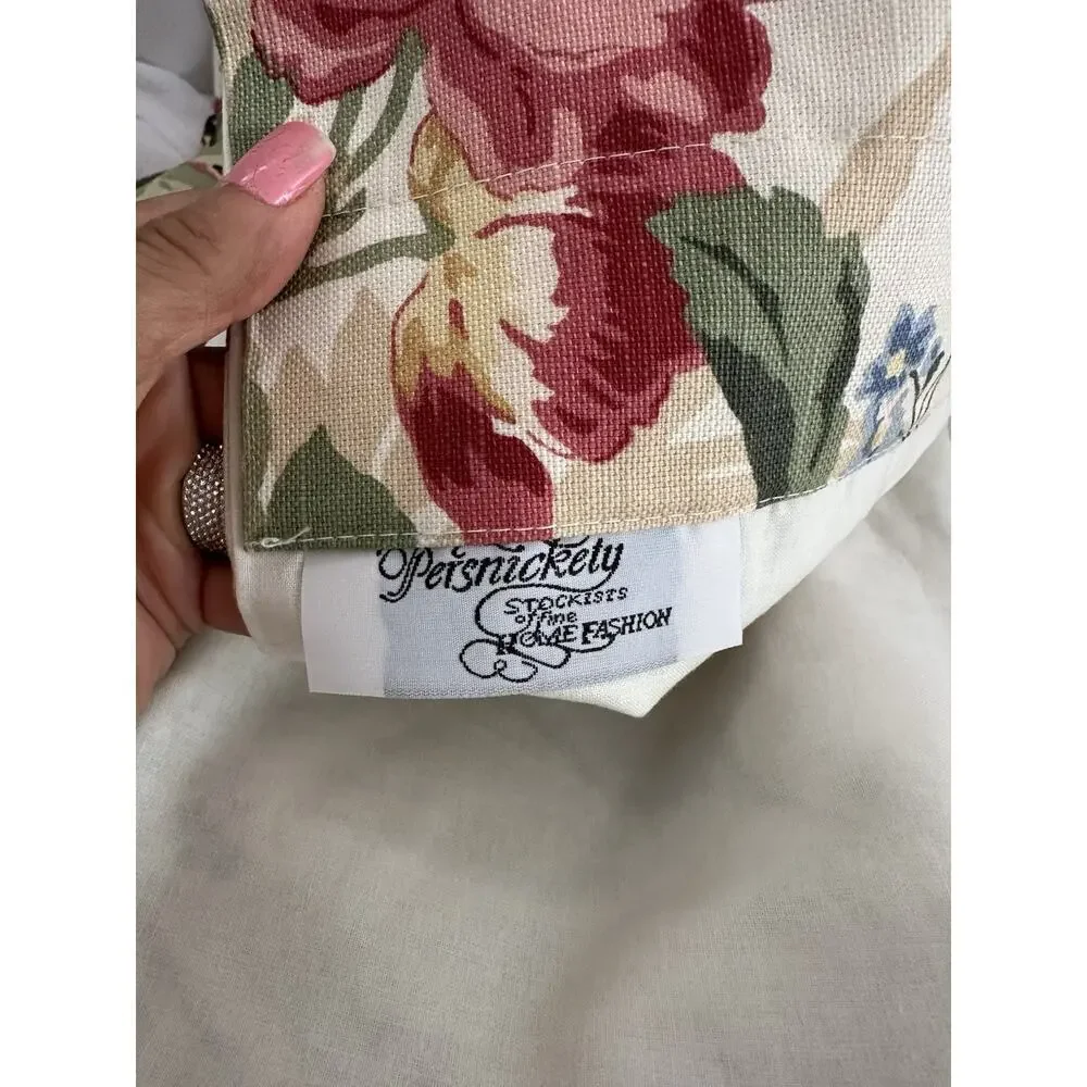 VTG Chintz Floral Valance Cottagecore Pink Green HUGE FLOWERS Country 104 X 23”